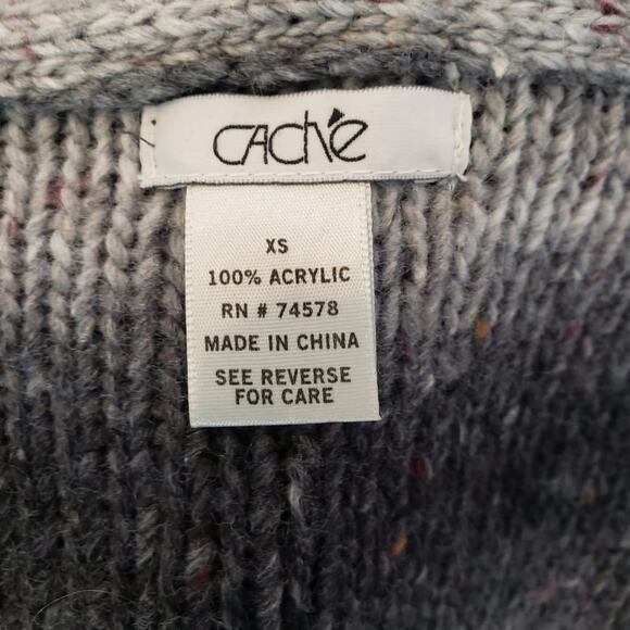 Cache Cardigan Women's XS Soft Ombre Black Grey Striped Cozy Short Sleeve  EUC - Picture 5 of 6